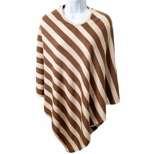 Cashmere Striped Poncho, Handmade in Nepal